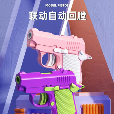 Gravity 1911 plastic Pistol 3D Printing Reverse Blowback Rifle Mini Decompression plastic pistol Toy guns for kids gift