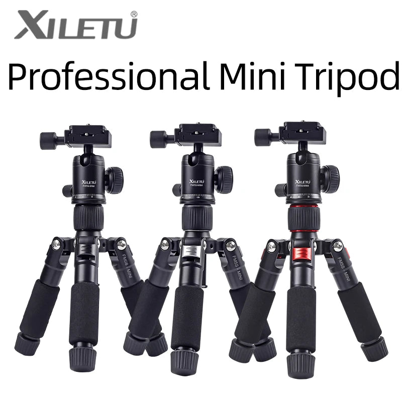 XILETU FM5S Portable Tripode Lightweight Travel Stand Tabletop Video Mini Tripod with 360 Degree Ball Head Tripod For Camera