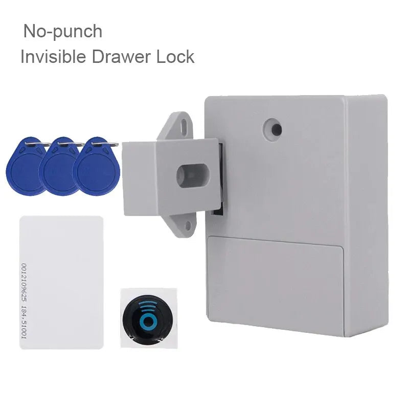 Smart Sensor Invisible Lock RFID Card Keykob Drawer Lock Hidden Punch-free Digital Locks DIY For Cabinet Wardrobe Furniture