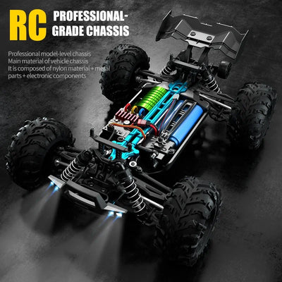 1:16 75KM/H or 50KM/H 4WD RC Car with LED Remote Control Cars High Speed Drift Monster Truck for Kids Vs Wltoys 144001 Toys