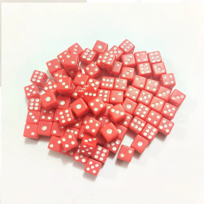 50Pcs/lot 8*8*8mm 6colors Plastic White Gaming Dice Standard Six Sided Cube For Decider Birthday Parties Bo Gameard Game