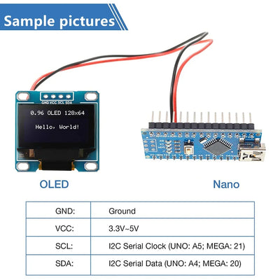 1-10pcs Original 0.96 inch oled IIC Serial White OLED Display Module 128X64 I2C SSD1306 12864 LCD Screen Board For Arduino