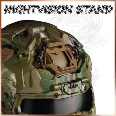 All-in-One Built-in Detachable Airsoft Helmet Tactical Headset Anti-Fog Fan Shade Sliding Goggles Helmet Outdoor CS Hunting Gear