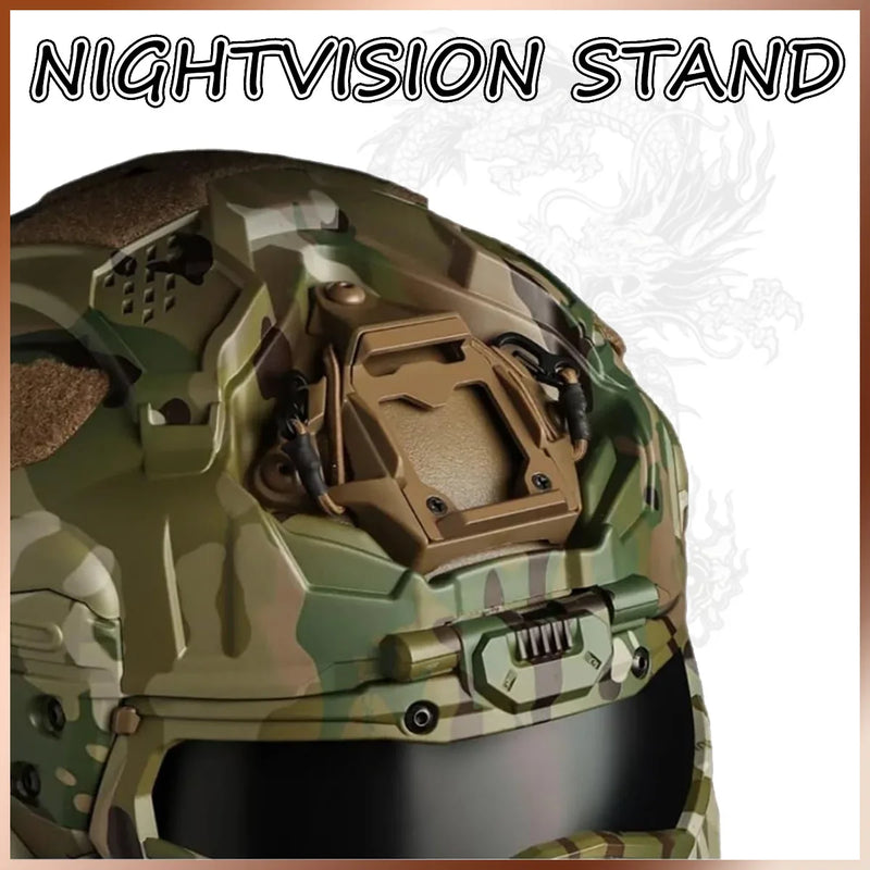 All-in-One Built-in Detachable Airsoft Helmet Tactical Headset Anti-Fog Fan Shade Sliding Goggles Helmet Outdoor CS Hunting Gear