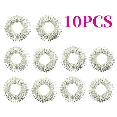 10PCS/Pack Acupressure Rings Spiky Sensory Finger Rings Set for Teens Adults Stress Reducer Massager Stress Relief Fidget Toys