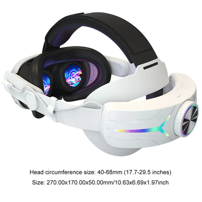 RGB Head Strap Comfortable Adjustable VR Replacement Elite Strap Rechargeable with 8000mAh Battery for Meta Quest 3 Accessories