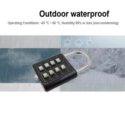 8 Digits Password Code Outdoor Waterproof Combination Padlock Zinc Alloy Suitcase For Luggage Travel Smart Lock Keyed Anti-thief