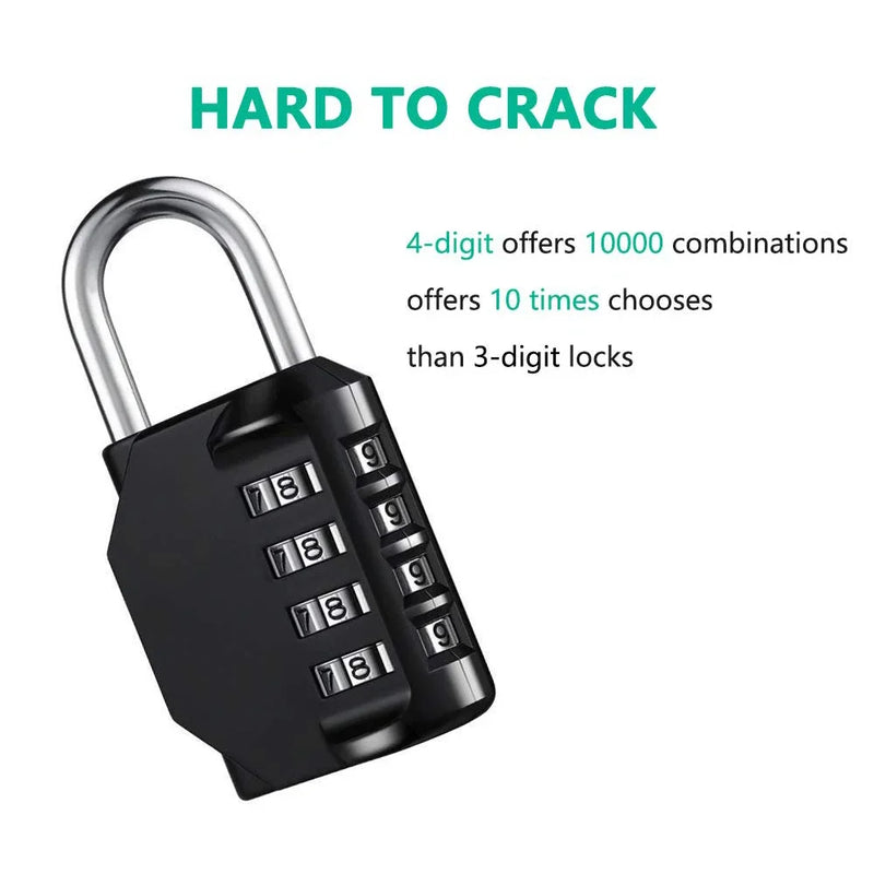 1pc Combination Lock Resettable 4 Digit Padlock with Combination Waterproof and Heavy Duty Combination Padlock Outdoor