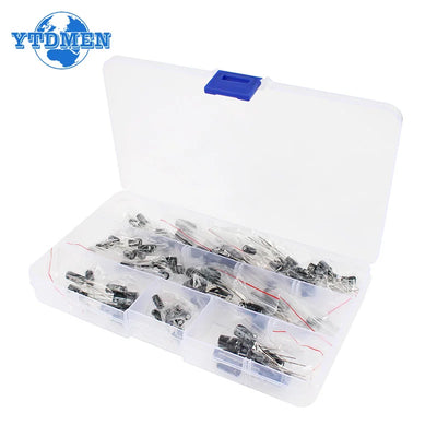 120pcs Electrolytic Capacitor 16V 25V 50V Aluminum Electrolytic Capacitor Kit 12 Values 1uF-470uF DIP Electrolyte Capacitors