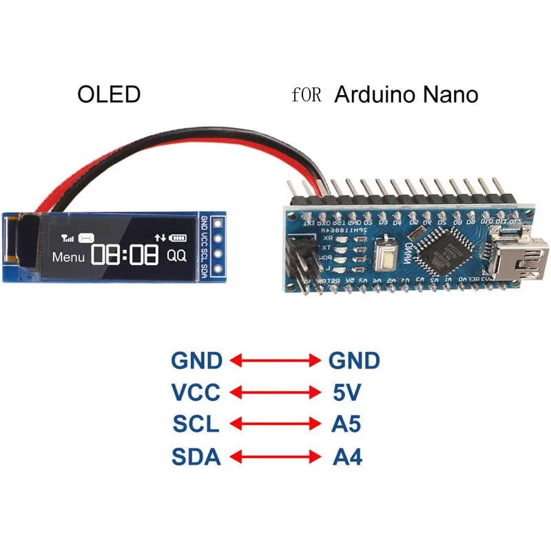 I2C OLED Display Module 0.91 Inch I2C SSD1306 OLED Display Module White / BLUE I2C OLED Screen Driver DC 3.3V~5V for Arduino