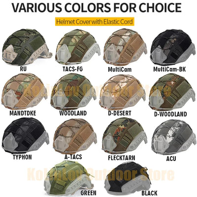 Tactical Helmet Cover for Fast MH PJ BJ OPS-Core Helmet Airsoft Paintball High-cut Helmet Cover camo with Elastic Cord