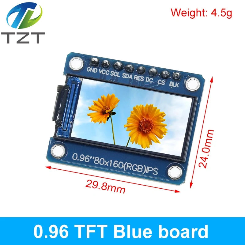 TFT Display 0.96 / 1.3 inch IPS 7P SPI HD 65K Full Color LCD Module ST7735 / ST7789 Drive IC 80*160 240*240 (Not OLED)