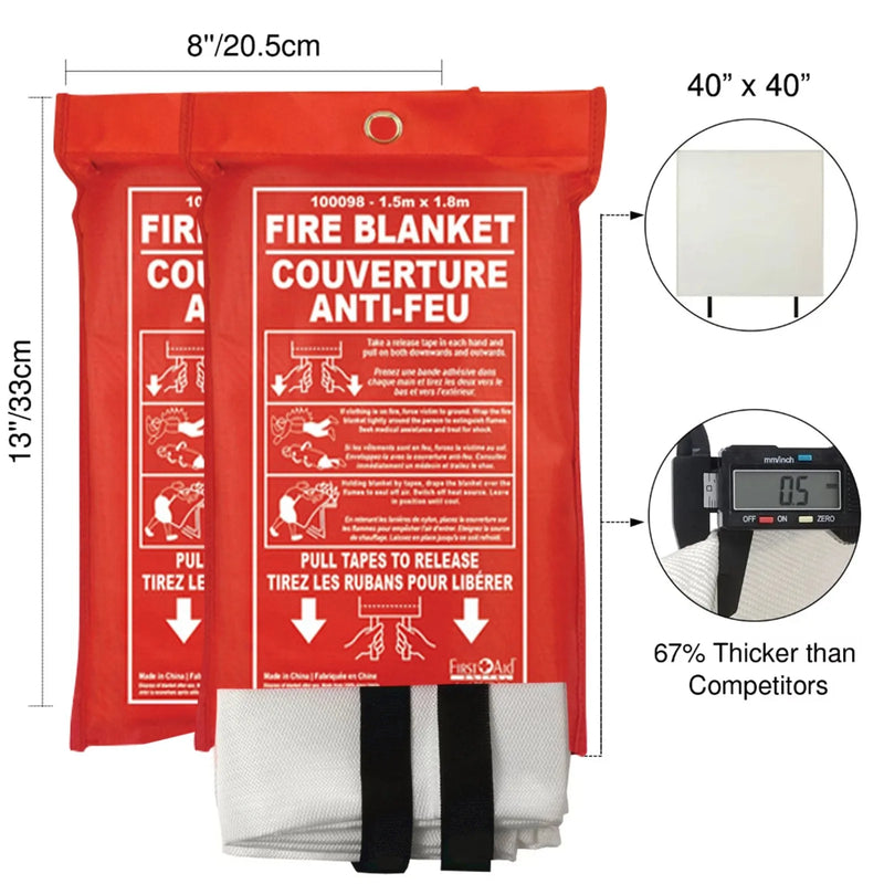 1.0M×1.0M Household Emergency Fire Blanket Fighting Fire Extinguishers Glass Fiber Flame Retardant Cloth Escape Safety Cover