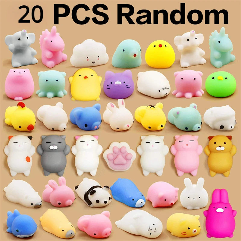 20PCS Kawaii Squishies Anima Squishy Toys For Kids Antistress Ball Squeeze Party Favors Stress Relief Toys For Birthday