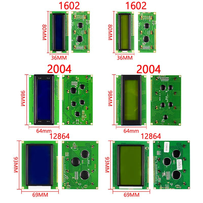 LCD Module Blue Green Screen For Arduino 0802 1602 2004 12864 LCD Character UNO R3 Mega2560 Display PCF8574T IIC I2C Interface