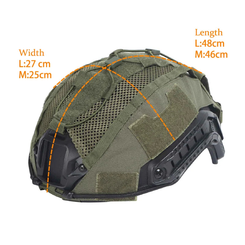 Tactical Helmet Cover Set for Maritime Helmet, NVG Battery Pouch, Hunting Hybrid Mesh Cover for Bump & Ballistic Helmets