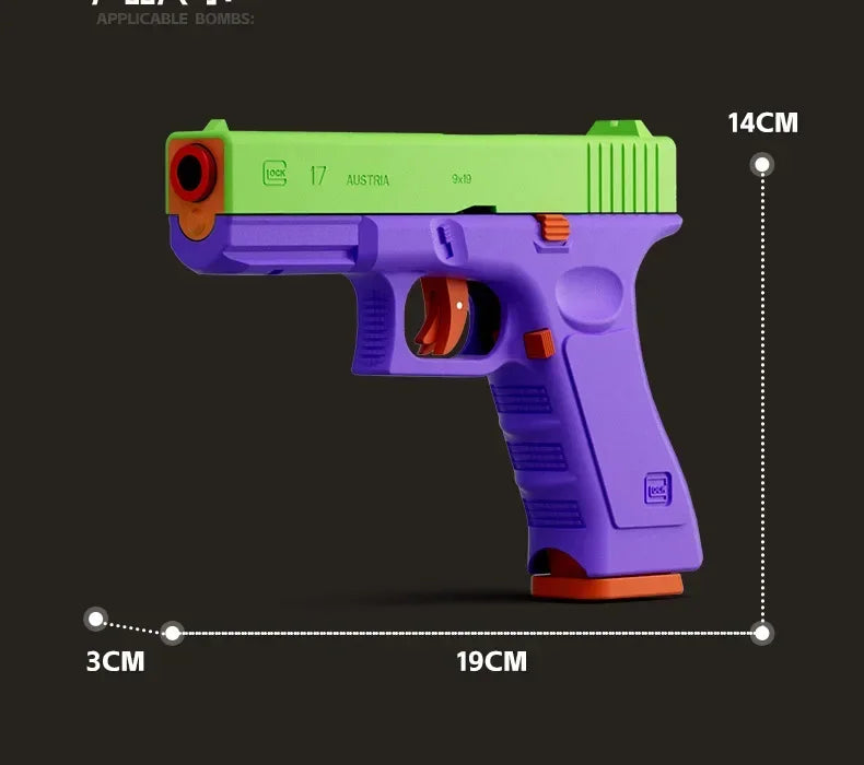 Dual-mode Automatic Shell Ejection G17 Pistol Laser Version Radish Gun Soft Bullet Toy Gun CS Shooting Weapons for Kids