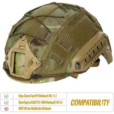 Tactical Helmet Cover for Fast Helmet Multi-Camo Helmet Cover   Military Paintball Hunting Shooting Gear - Without Helmet