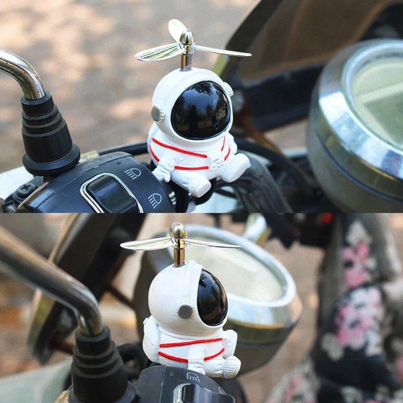 Creative Astronaut Duck Bike Decoration with Propeller MTB Motorbike Scooter Handlebar Decro Accessories Resin Kids Bike Toys