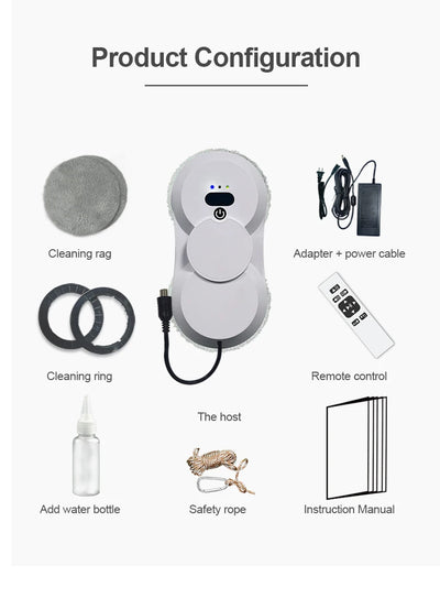 PuRuiKai robot electric automatic window cleaning Robotic vacuum cleaner, with remote control, two-way automatic spray