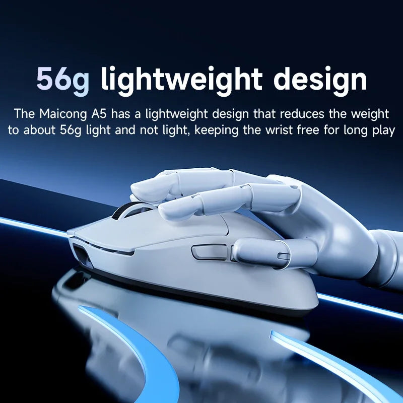 MCHOSE A5 Bluetooth  Wireless Mouse 26000DPI PAW3395 Optical Sensor Gaming Mouse 4KHz Light Weight Pc Gamer Accessories