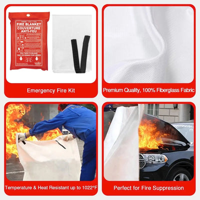 1.0M×1.0M Household Emergency Fire Blanket Fighting Fire Extinguishers Glass Fiber Flame Retardant Cloth Escape Safety Cover