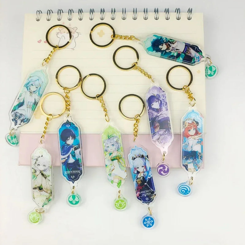 Anime Keychain Furina Neuvillette Xianyun Wanderer Gaming Key Chain Accessories Cute Bag Pendant Key Ring Fans Gift