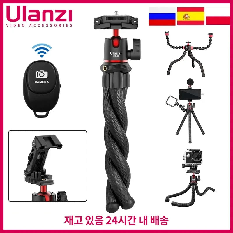 Ulanzi MT-11 Octopus Flexible Tripod For Phone SLR DSLR Gopro Camera Tripod Extend 1/4&