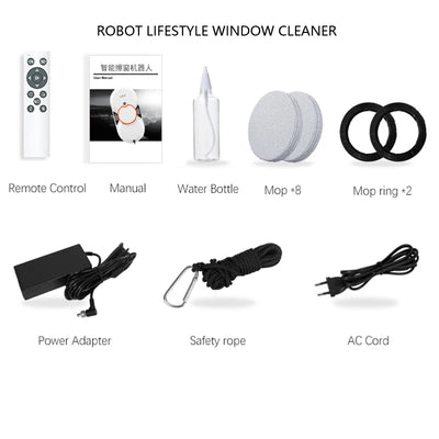 Window Washer Robot Glass Cleaner with Sprayer Smart Cleaning Wiper Two Water Tanks Electric Outdoor Home Appliance