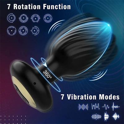 Rotary Anal Masturbation Sex Tool For Men Fox Tail Annal Plug Vibrating Magic Wand Sexy Toys Couples Strap On Erotic Toy Toys