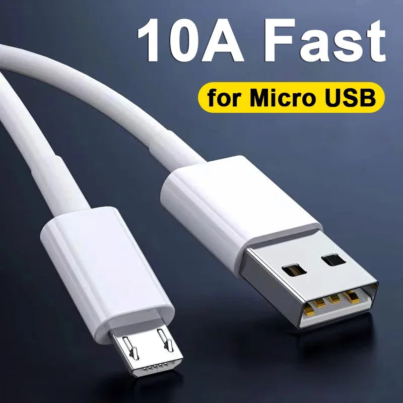 Micro USB Data Cable Cord 10A Fast Charging Wire Mobile Phone Data Transfer Wire Cord for Andriod Xiaomi Redmi Samsung Tablet