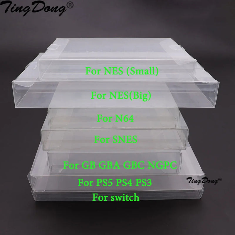 10PCS Clear Transparent Game Cartridge Box Case CIB Games Plastic PET Protector for N64 NES SNES for GB GBA GBC NGPC Switch  PS5