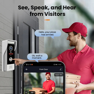 1080P 7 inch 10 Wifi Video Doorbell Intercom Tuya Smart Home Wireless Doorphone RFID Access Control System for Villa Apartment