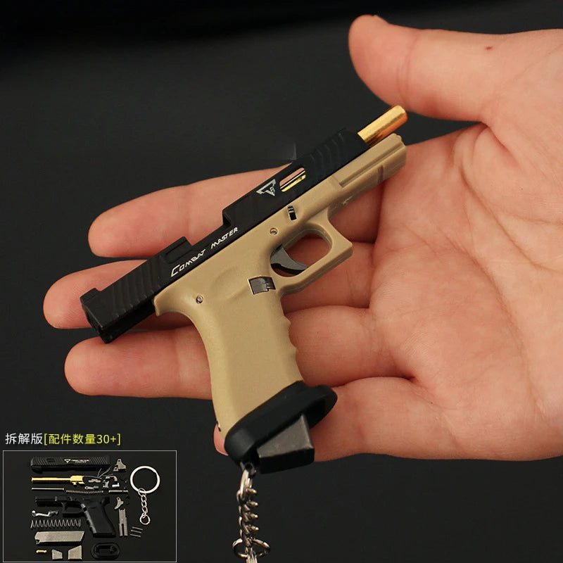 Semi Alloy 1:3 G34 TTI Pistol Keychain Mini Gun Model Assemble Disassemble Toy Gun Jedi Survival Weapon for Adult Kids Gift