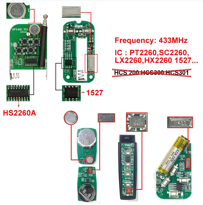 Universal Garage Door Control Remote Control 433 Mhz Duplicator Fixed Learning Code Clone Self-copying Automation For Gates