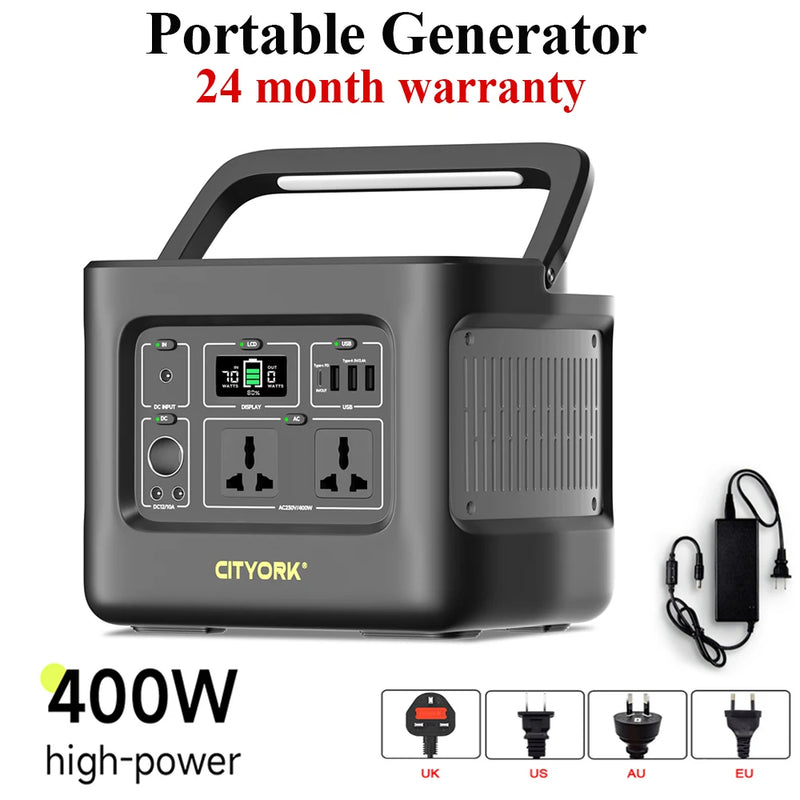 200-240V 400W Portable Power Station PD100W Fast Charge Solar Generator For Outdoor Drone Camera Laptops Emergency Power Supply