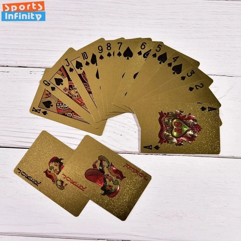 Gold Foil Playing Card Gold Plastic Waterproof PVC Poker Cards Party Game Card Creative Gold Poker Texas Playing Card Board Game