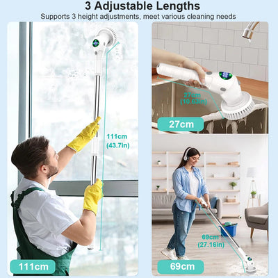 Electric Household Cleaning Brush for Bathroom Window Toilet Cleaning Cordless Cleaner Multifunctional Rotary Cleaning Brush