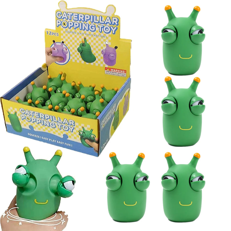 5/1Pcs Green Worm Squeeze Pinch Toy Novelty Eye Popping Squeeze Toys 3D Big Eyeball Bouncing Toy For Kids Adult Stress Relief