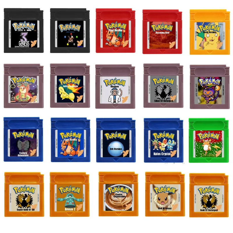 Pokemon Series Version 16 Bit GBC Game Cassette Classic Red Green Crystal Silver for GBC Video Game Cartridge Console