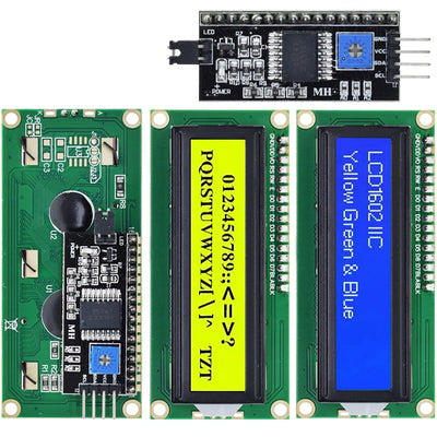 LCD1602 1602 LCD Module Blue / Yellow Green Screen 16x2 Character LCD Display PCF8574T PCF8574 IIC I2C Interface 5V for arduino