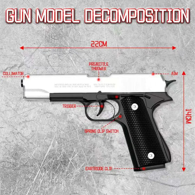 Black Automatic Colt 1911 Automatic Shell Soft Bullet Toy Gun Air Gun CS Shooting Weapon Boy Toy (continuous Firing)  gift