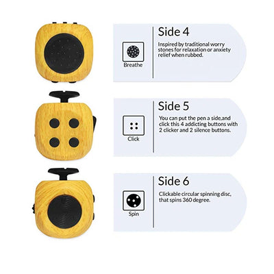 Fidget Cube Toys,6 Sides Anti Stress Magic Cube Dice For Kids Adults Autism ADHD OCD Anxiety Relief Focus,EDC Hand Sensory Toys