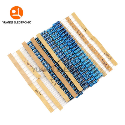 300PCS 10R - 1M Ohm 1/4W 1/2W 1W Resistance Set 1% Metal Film Resistor Assortment Kit 30Kinds*10pcs=300PCS