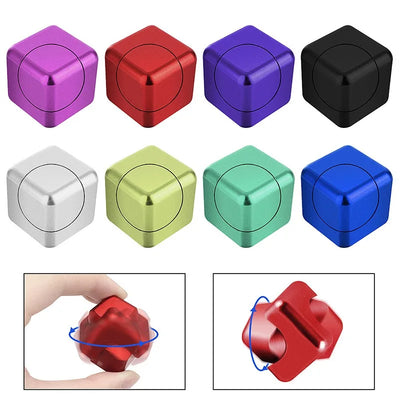 Fidget Spinner Metal Magic Cubes Fingertip Toys Desktop Square Spinning Tops Children Gyro Adults Stress Relief Gifts for Kids