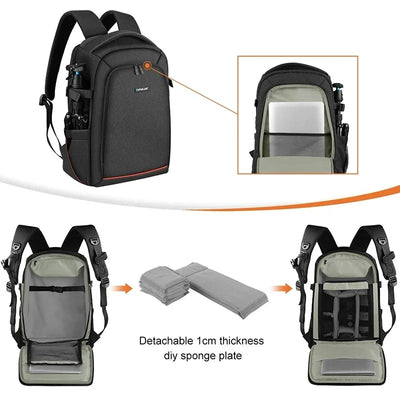 Camera Backpack Outdoor Portable Waterproof Photography Backpack Suitable for SONY, Canon, Nikon, Lens, Universal Joint, Drone