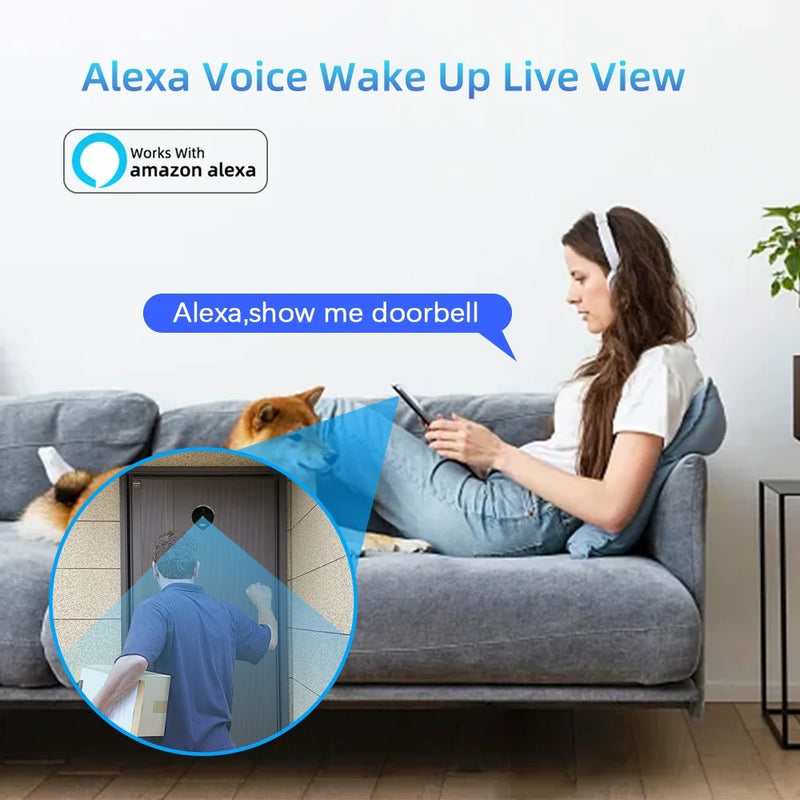 Home Smart Tuay Wireless Wifi Peephole Video Door Camera 3MP One Way Audio Security  Door Eye With Camera For Apartment