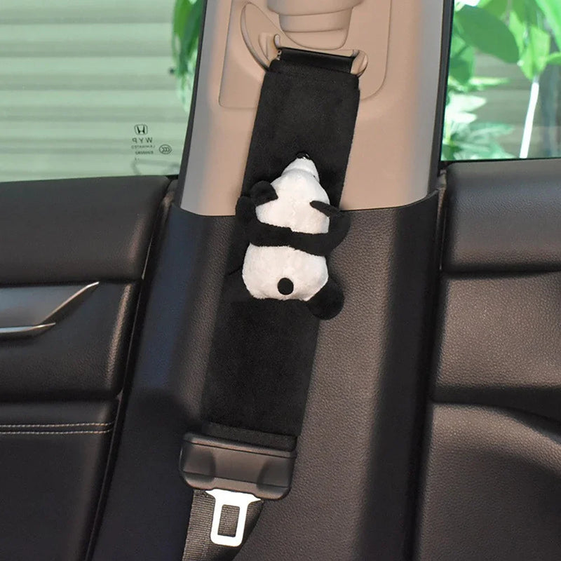 1pc Cute Cartoon Panda Car Gear Shift Cover Soft Plush Auto Shifter Hand Brake Case Toy Bear Car Accessories Interior Decoration