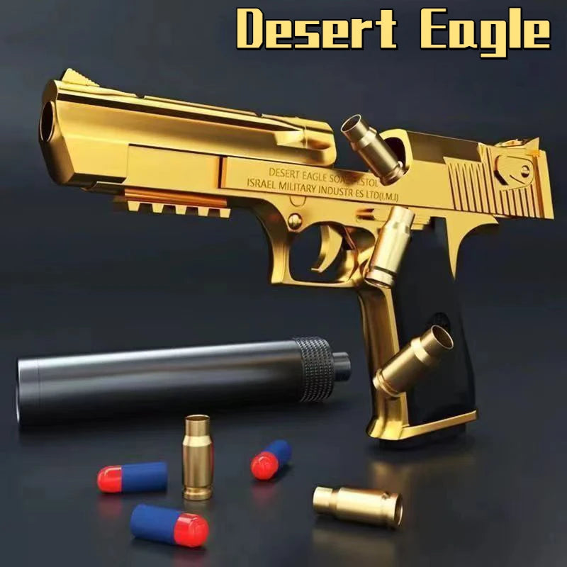 Shell Ejection Desert Eagle Soft Foam Bullet Toy Gun Airsoft Pistol Outdoor CS Weapon for Boys Girls Shooting Game Birthday Gift