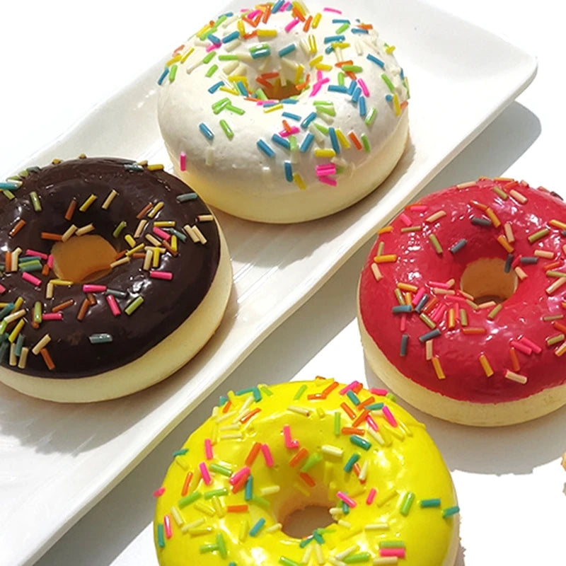 Soft Artificial Donut Bread Doughnuts Stress Relief Novelty Toy Squeeze Toys Simulation Cake Model Wedding Decoration